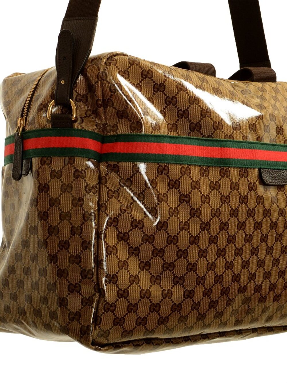 Gucci Men's GG Crystal Web Duffle Gym Weekender Travel Extra Large Bag - Picture 3 of 11